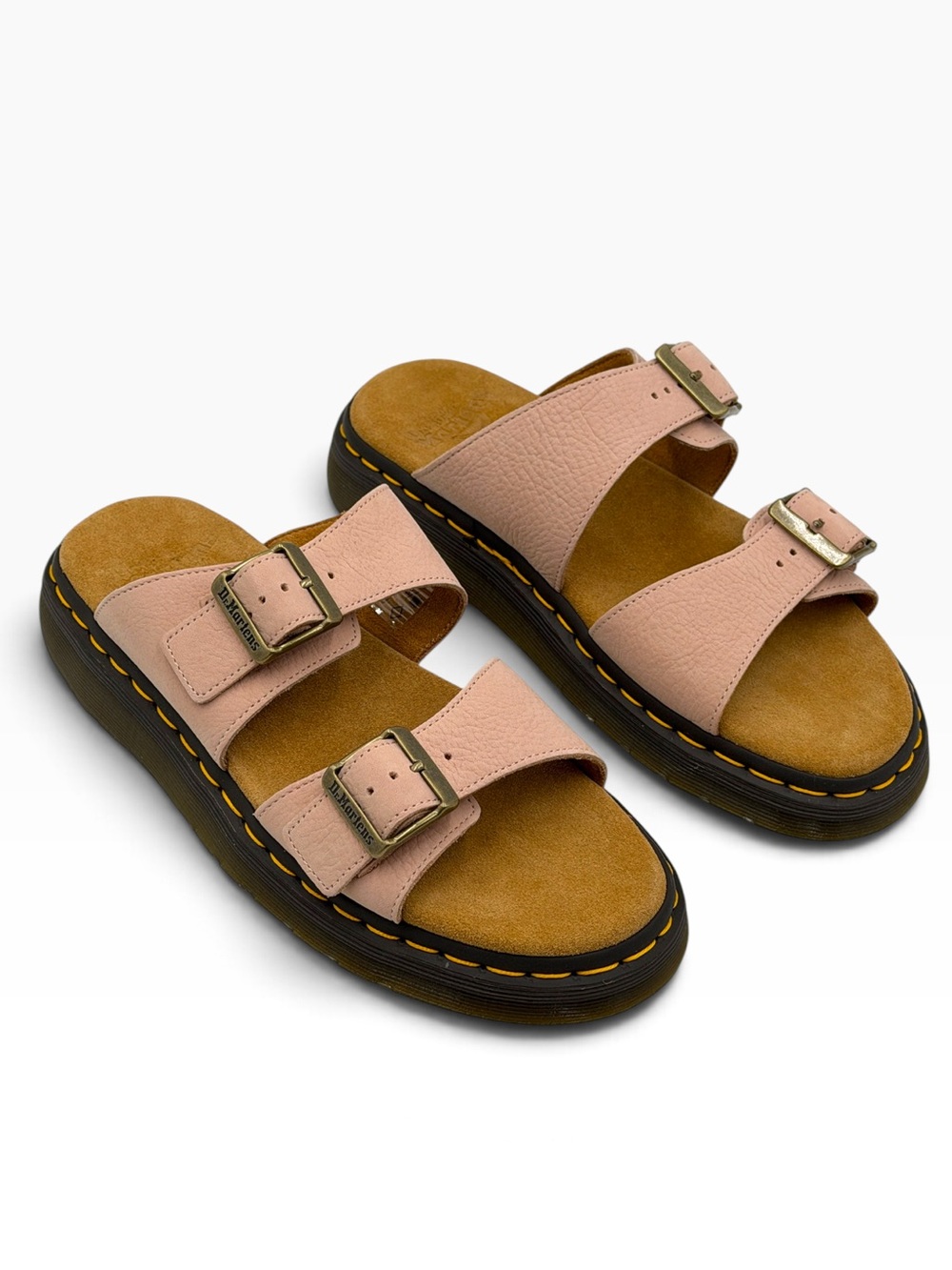 Dr. Martens Josef Double Buckle Milled Nubuck Leather Slides Unisex US M9 / W10